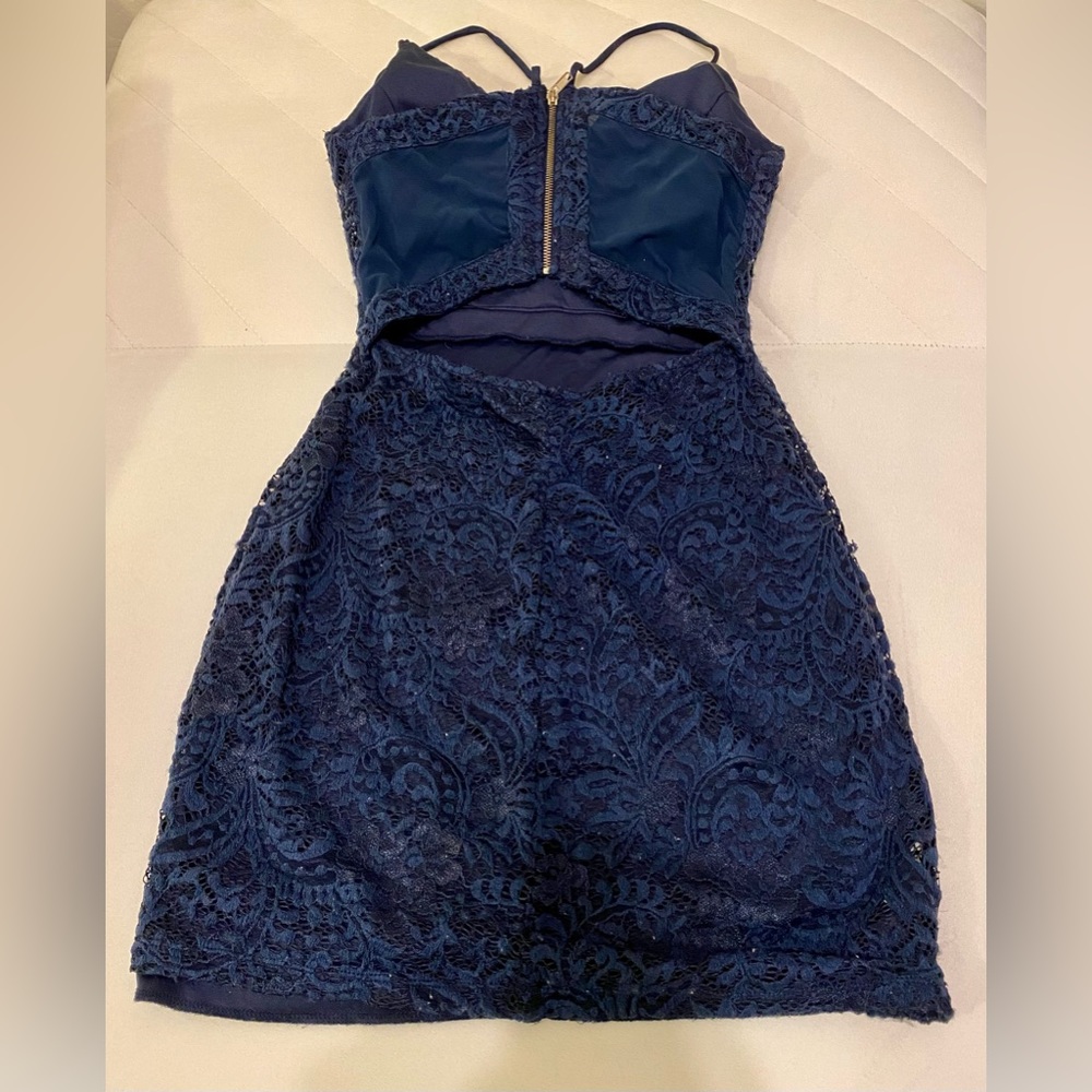 Navy Lace Cocktail Dress